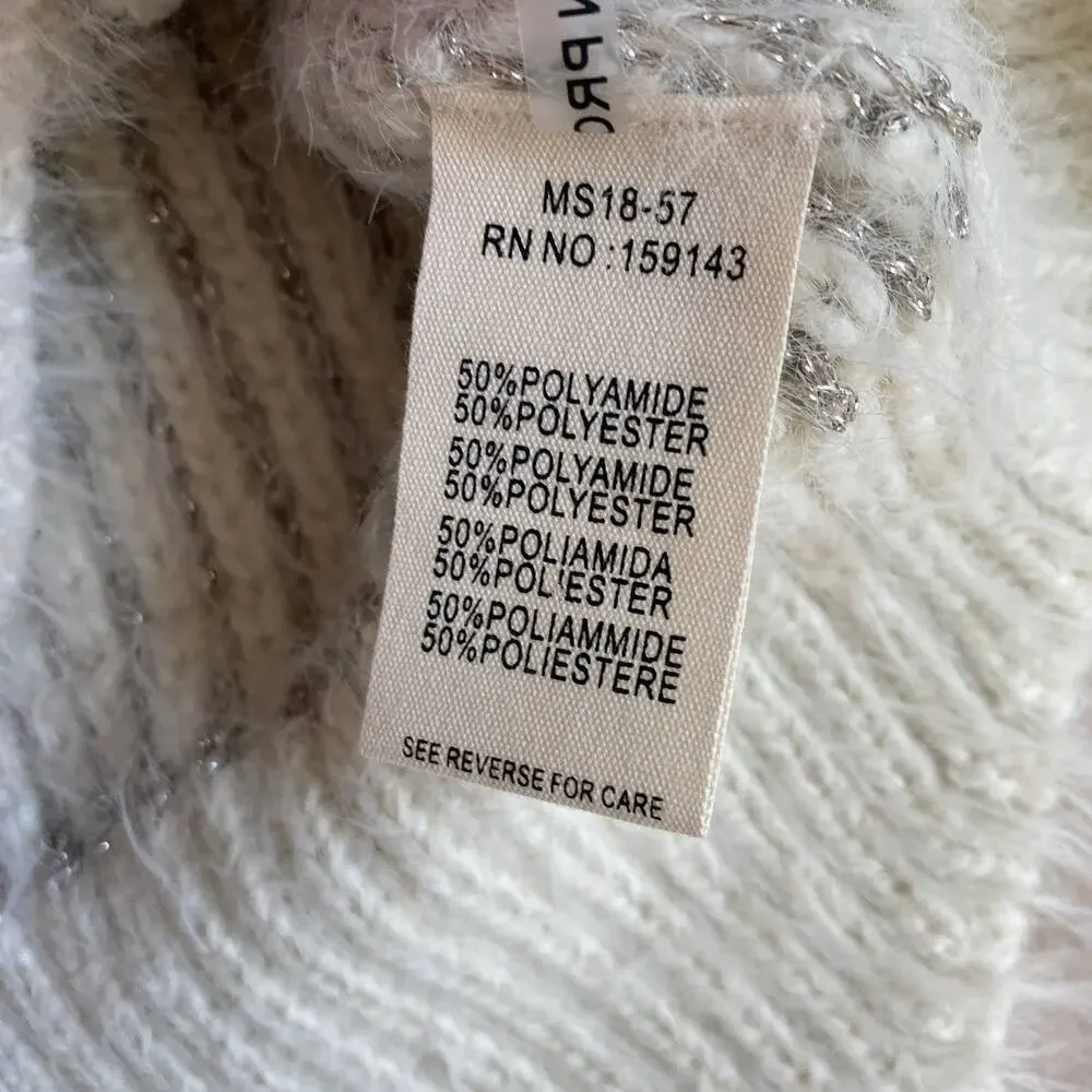 NWOT FRNCH Paris Cream Mock-Neck Soft Knit Sweater S/M — Quiet Luxury